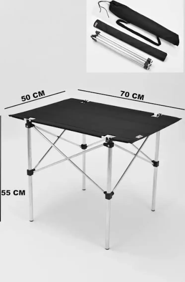 Exent 50X70 cm Kamp Masası Katlanabilir Masa, Piknik Bahçe Balkon Plaj Masası, Taşıma Çantalı Masa