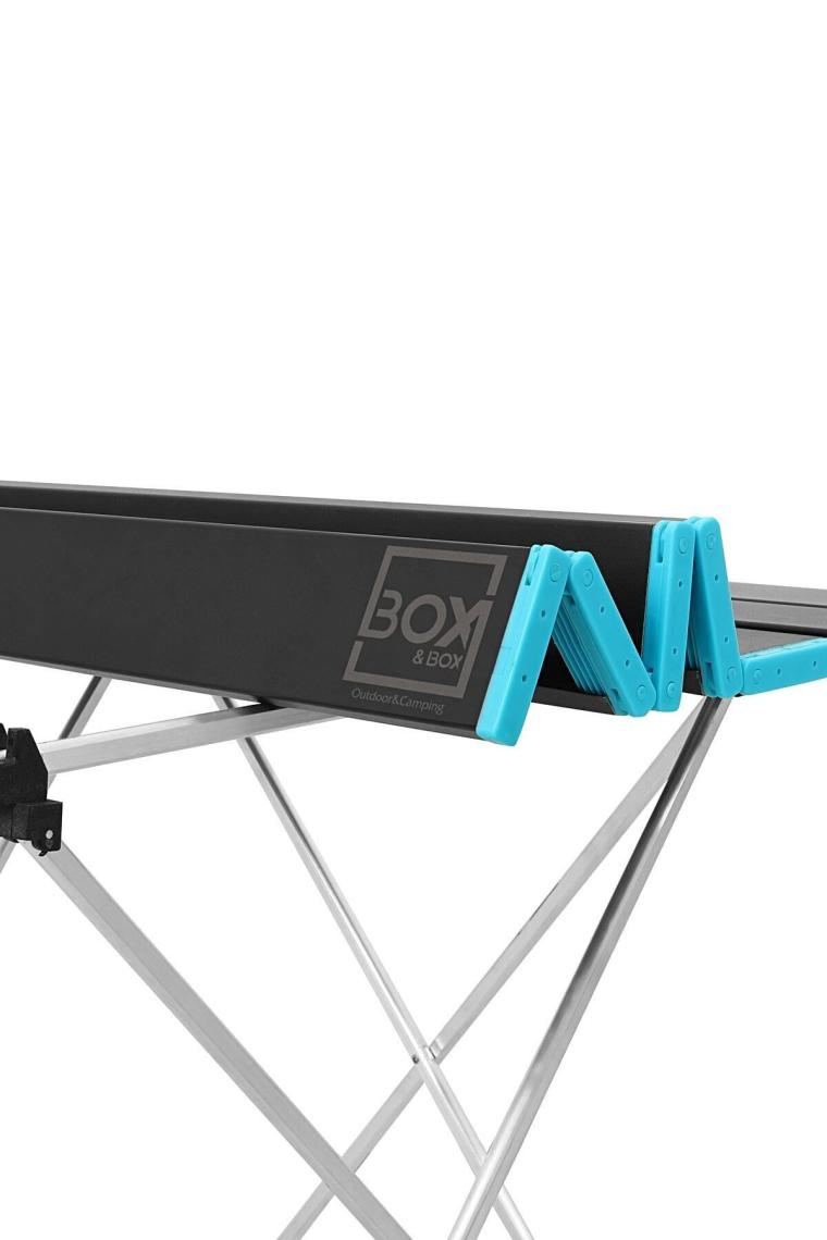 Box&Box Katlanabilir Alüminyum Kamp ve Piknik Masası, Siyah, Geniş Model, 66 x 47 x 51 cm