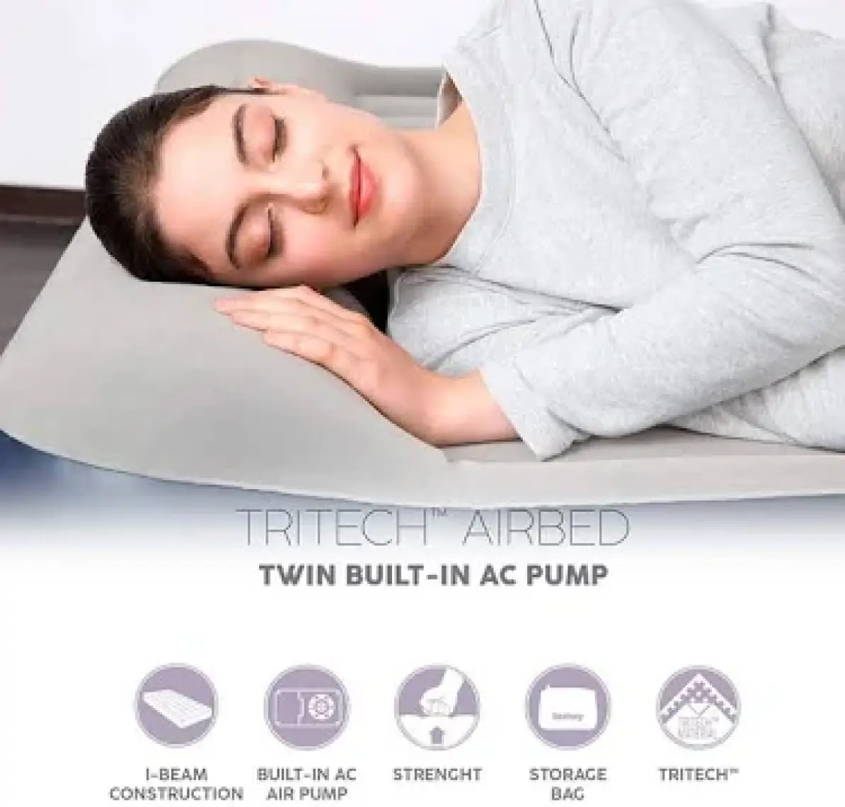 Bestway Şişme Yatak Tek kişilik Kendinden Pompalı 46cm 3 Katlı 67628