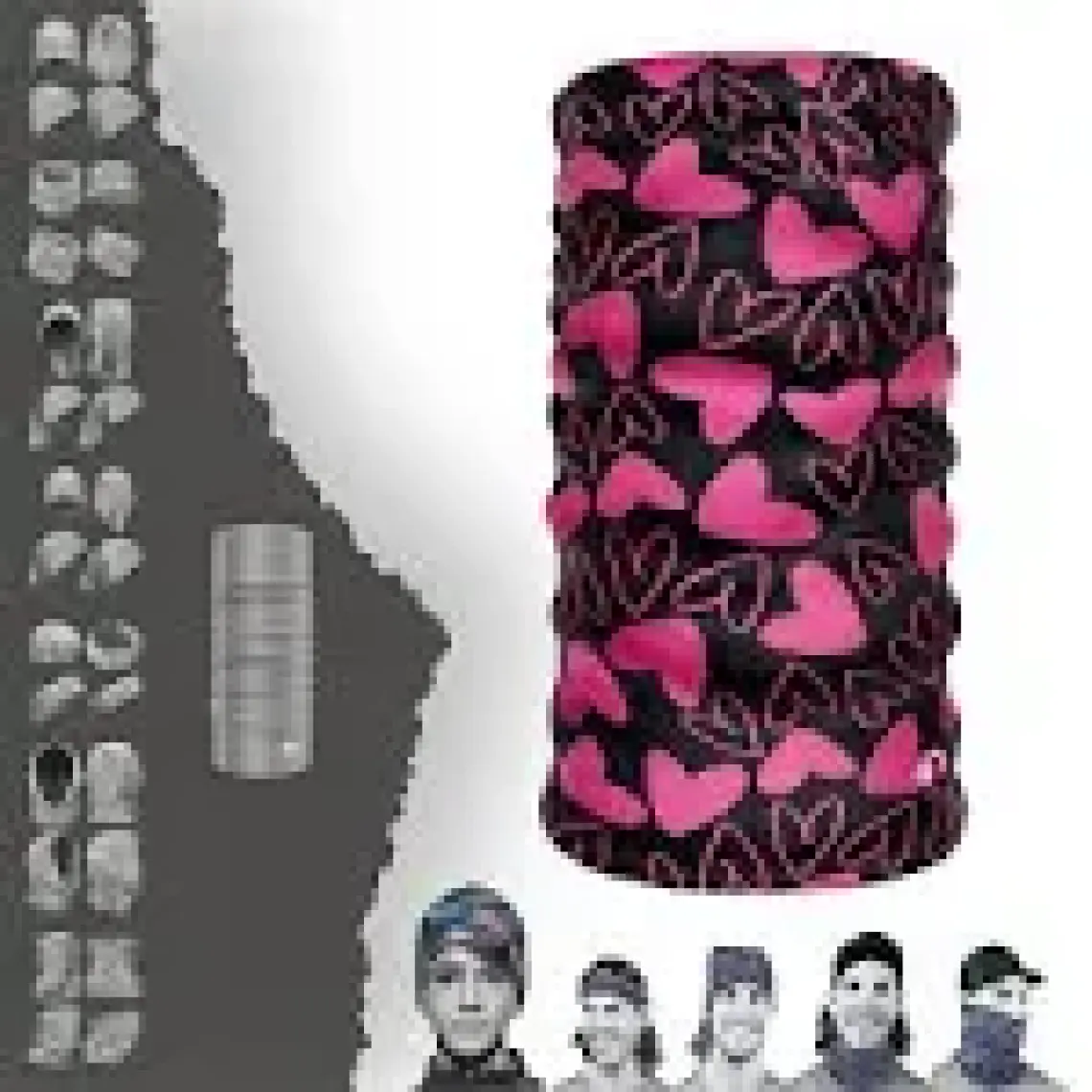 E-Taktik ® DeCollar Kalp Desenli Boyunluk Bandana Balaklava