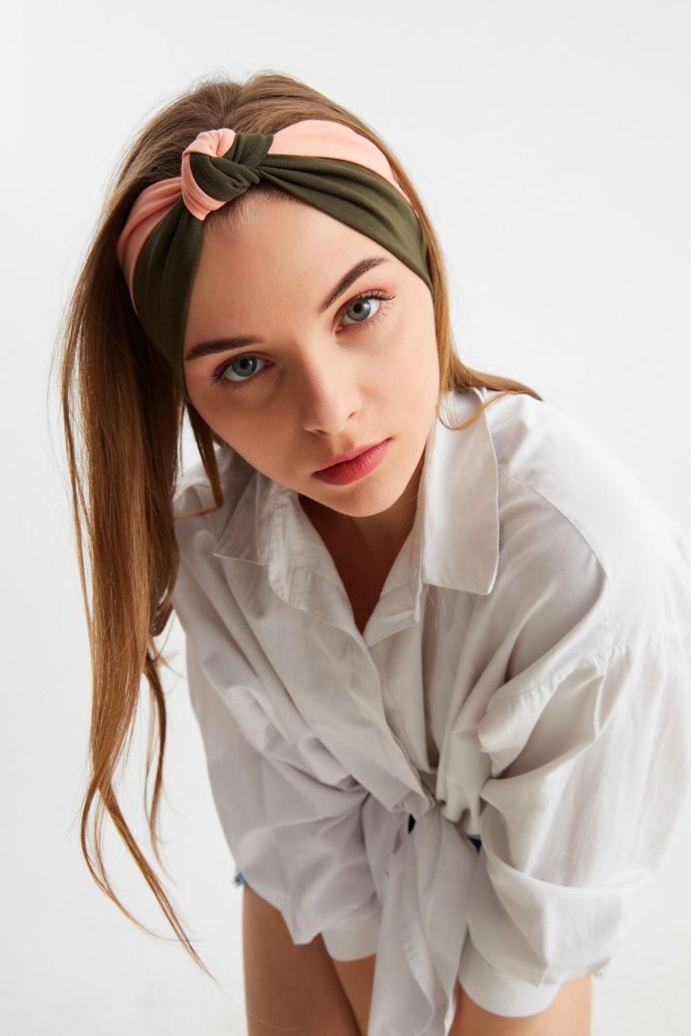 Kadın Fenomen Style Pamuklu Penye, Kaymaz, Yumuşak, Esnek, Saç Bandı Bandana