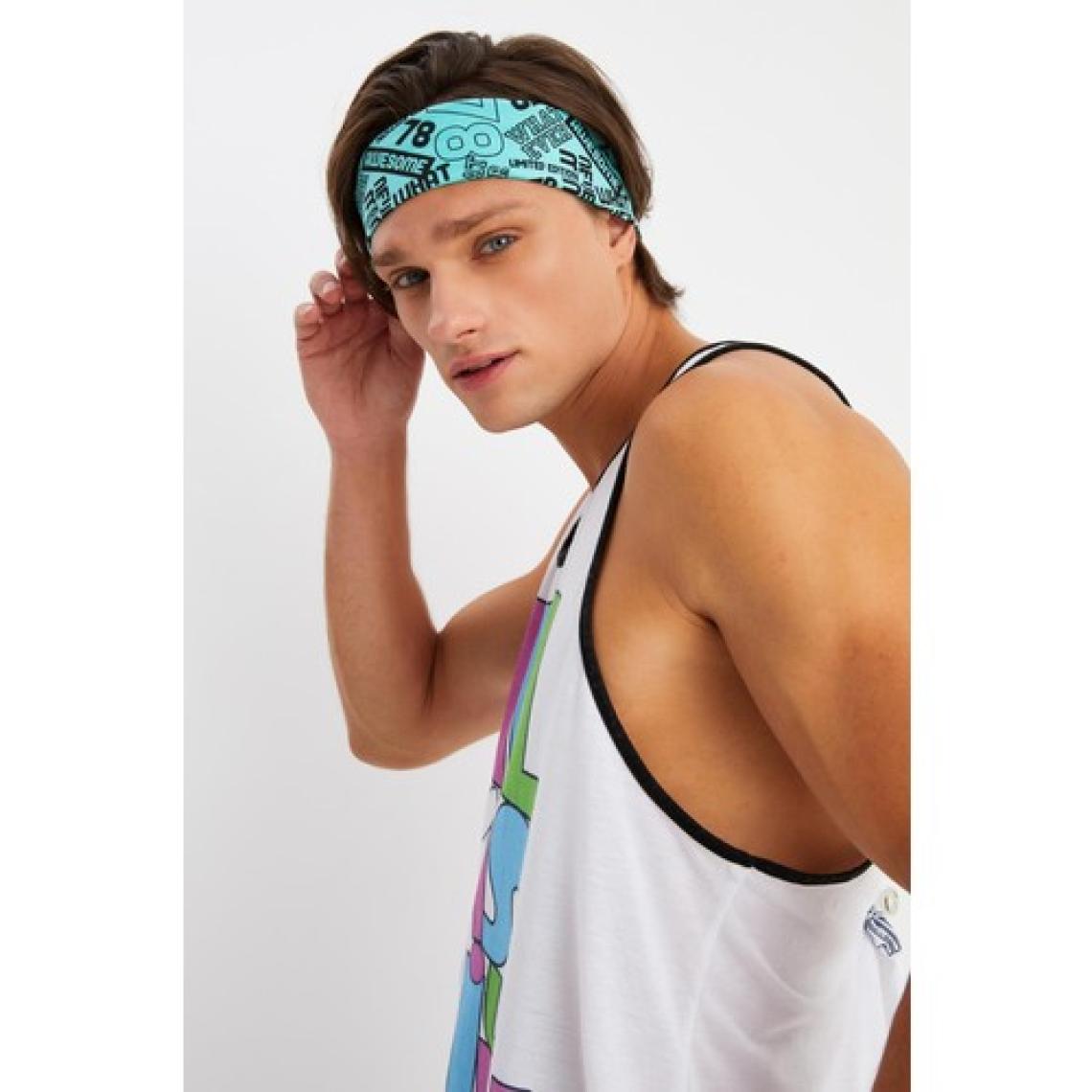 Butikgiz Turquaz Erkek Pamuklu Penye, Kaymaz, Terletmez, Ultra Hafif, Spor Saç Bandı Bandana