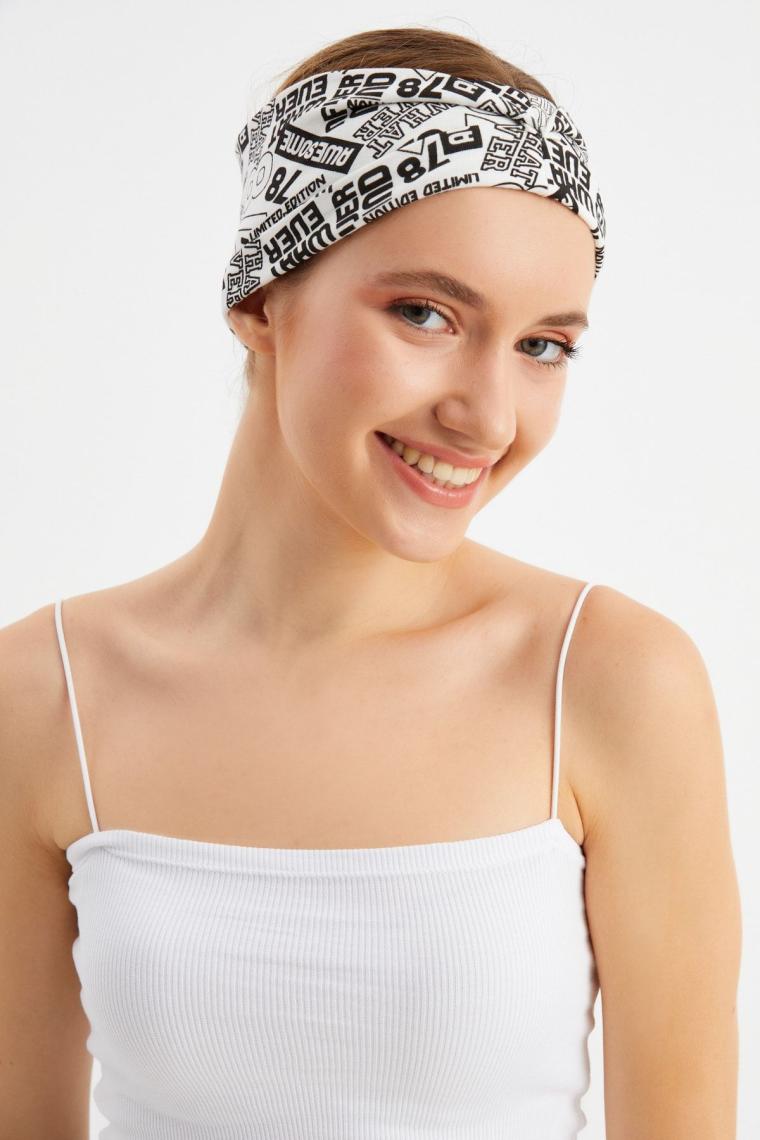 2'li Çift Taraflı Kullanım Alternatifli, Pamuklu Penye, Kaymaz, Hafif, Spor Saç Bandı Bandana