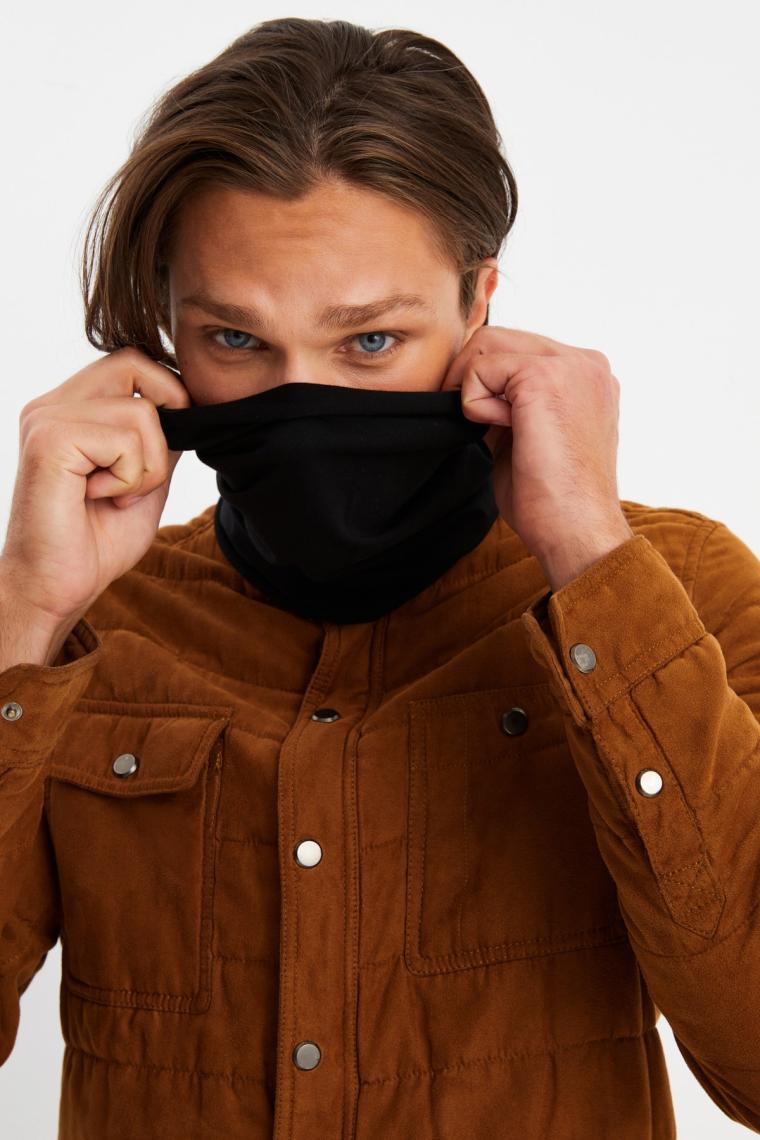 Siyah Erkek 4 fonksiyonlu Koruyucu  Pamuklu, Esnek, Terletmez, Bandana, Boyunluk, Buff, Maske