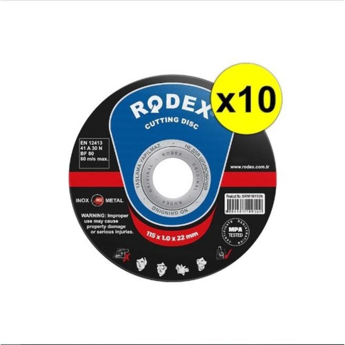 Rodex 10 Adet 115 x 1.0 x 22 Paslanmaz Çelik (Inox) SRM10115N Kesme Taşı