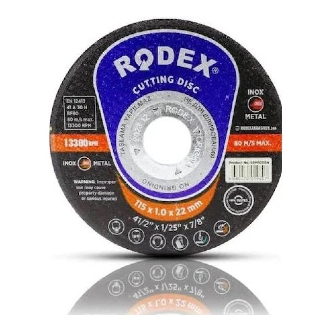 Rodex 10 Adet 115 x 1.0 x 22 Paslanmaz Çelik (Inox) SRM10115N Kesme Taşı