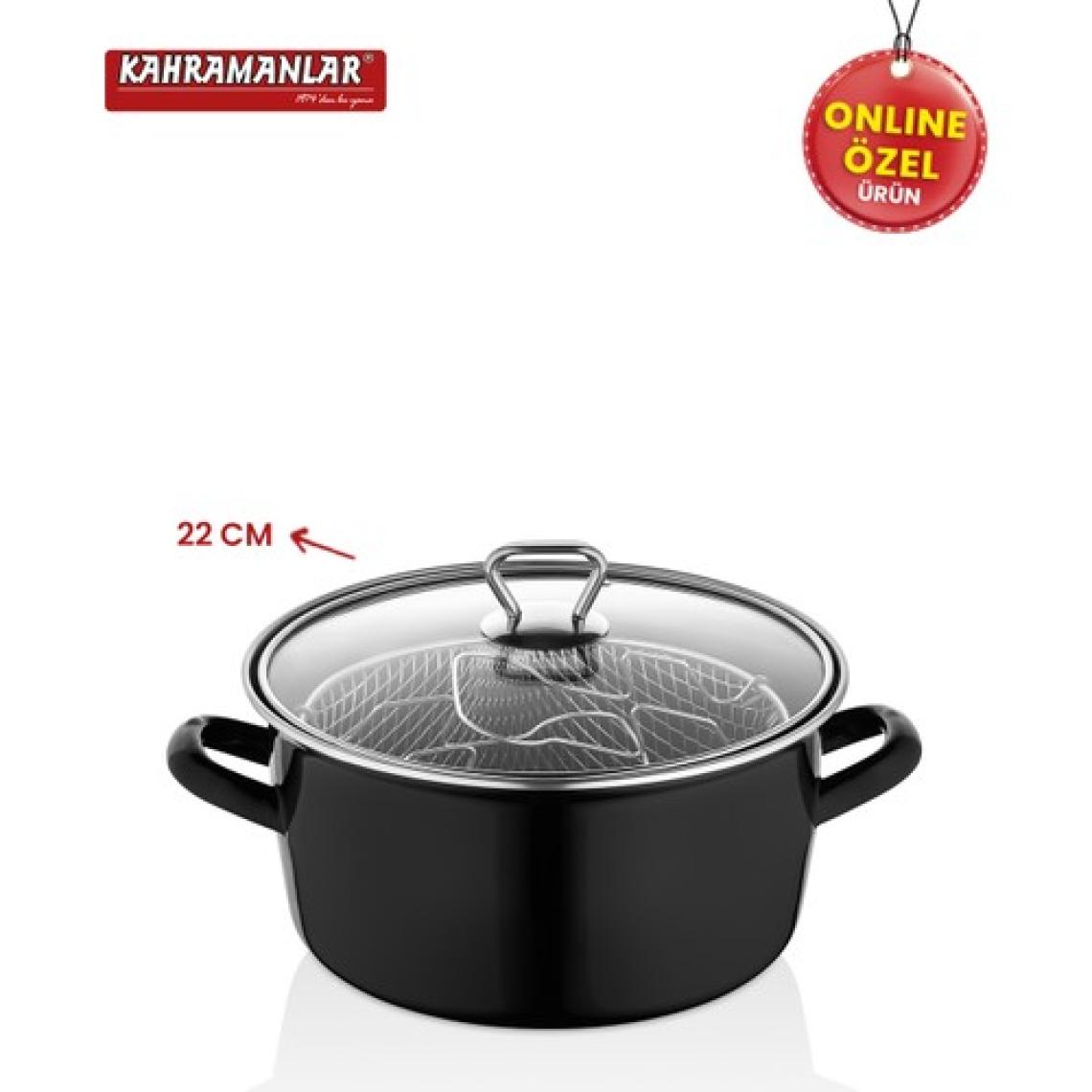 Kahramanlar Cips Chef 22 Cm Emaye Kızartma Tenceresi