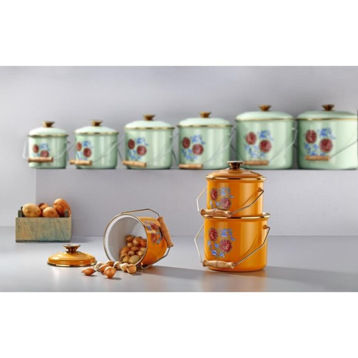 Bonera Emaye 3'lü Hardal Sarısı Bakraç Set, 20-22-24cm Yoğurt Mayalama Seti