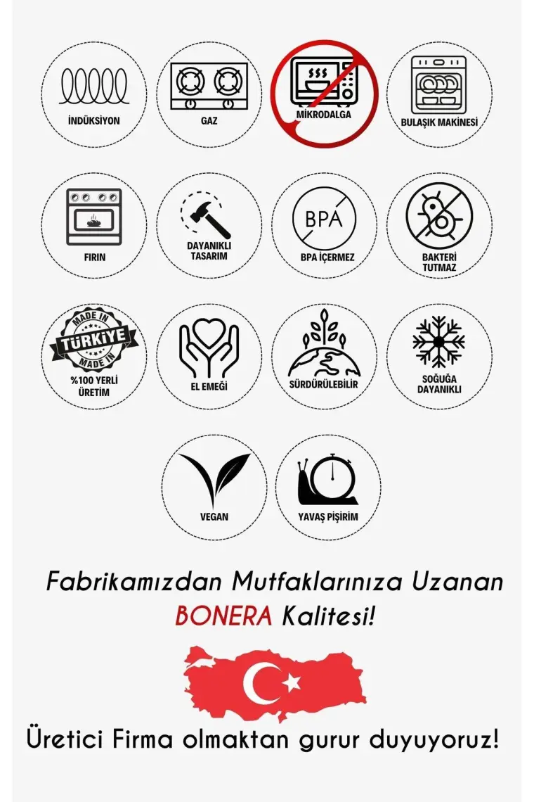 Bonera Lilium Krem 7 Parça Emaye Tencere & Tava Seti
