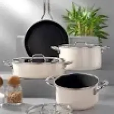 Bonera Lilium Krem 7 Parça Emaye Tencere & Tava Seti