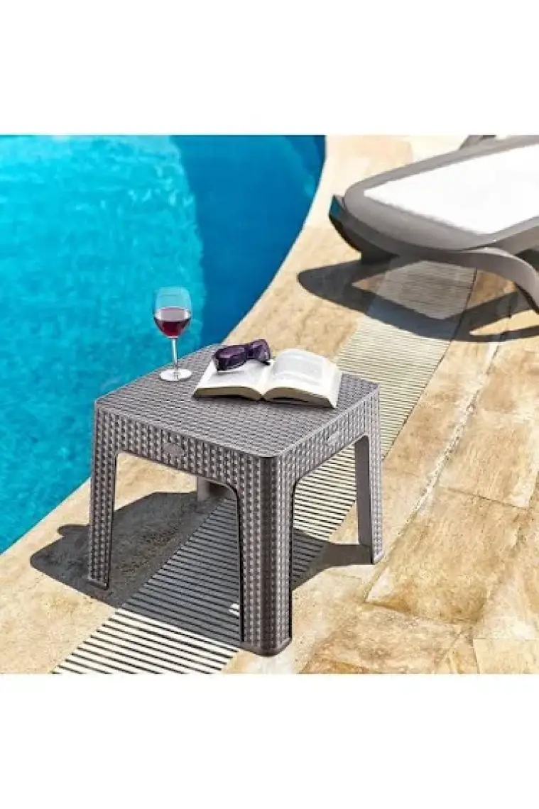 Monoblok Rattan Sehpa | Bahçe & Balkon & Şezlong Sehpası