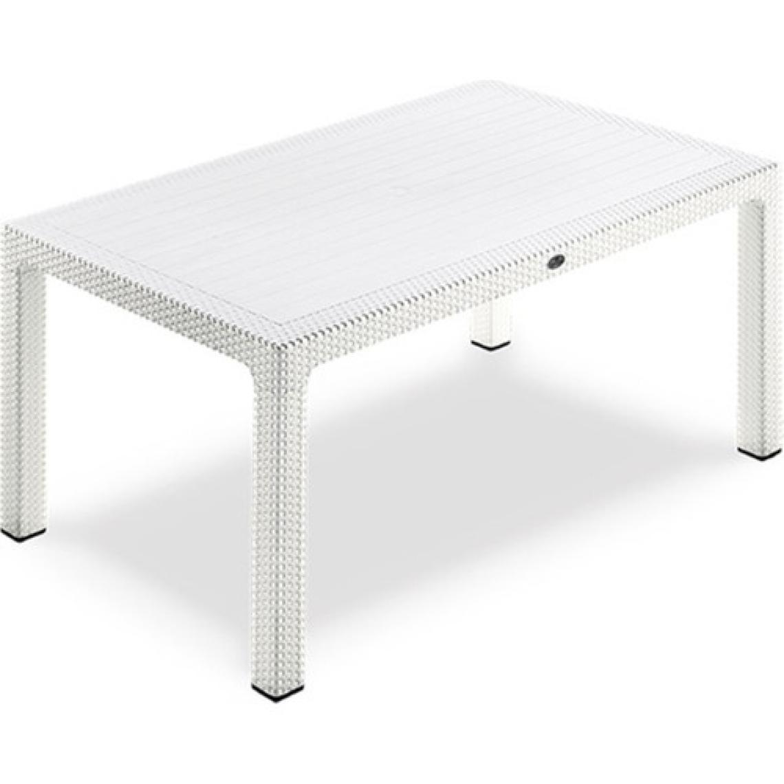 Novussi Classi 150 Rattan Dikdörtgen Masa - Beyaz