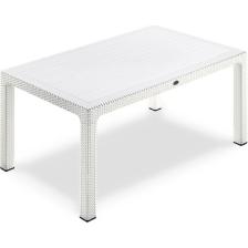 Novussi Classi 150 Rattan Dikdörtgen Masa - Beyaz
