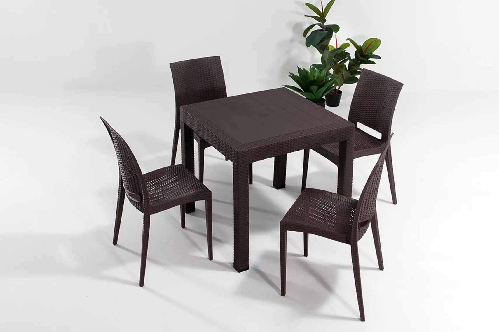 Sandalie 80X80 Camsız Antrasit Masa Bahçe Balkon