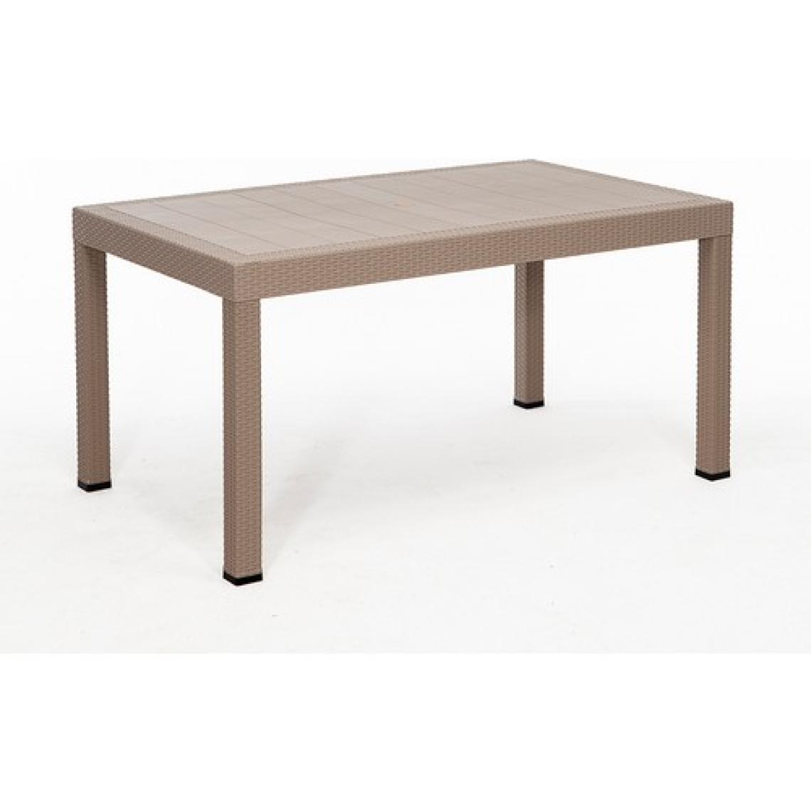 Mobetto Rattan 90X150 Camsız Cappucino Masa - Bahçe&balkon&teras