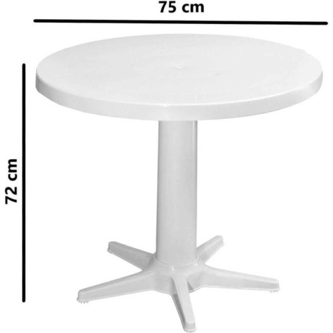 Omnipazar MT-GF205 Prima Rose Plastik Yuvarlak Bahçe Balkon Masa Ø75  cm