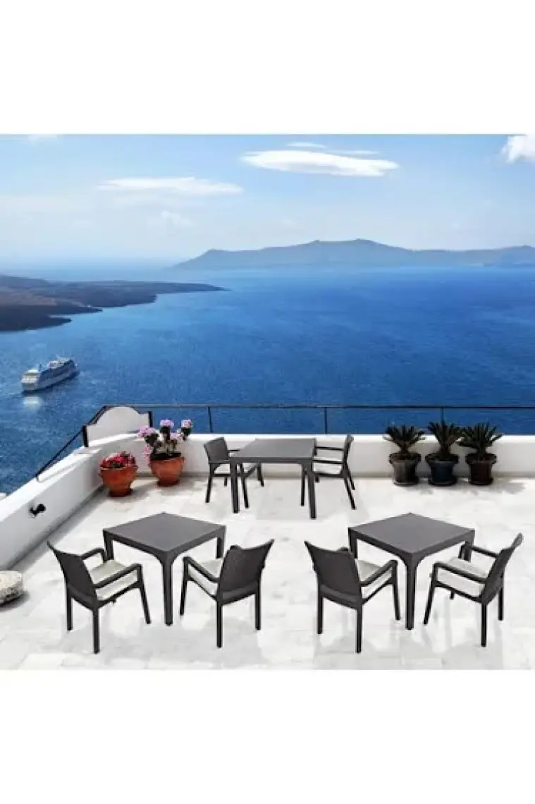 Holiday 90x90 Comfort Rattan Masa | Bahçe & Balkon Masası
