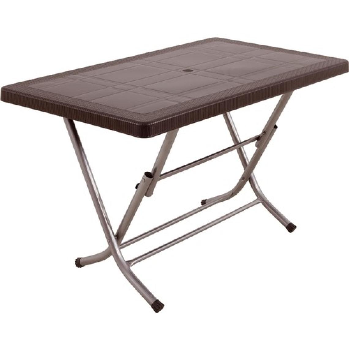 Mandella 70x120 Zeugma Rattan Masa (Katlanır Metal Ayak) Kahverengi