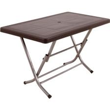 Mandella 70x120 Zeugma Rattan Masa (Katlanır Metal Ayak) Kahverengi