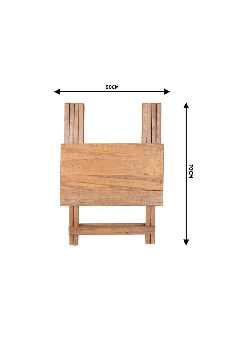 Mavi Trend Ahşap Katlanır Masa Piknik Masası Balkon Masası