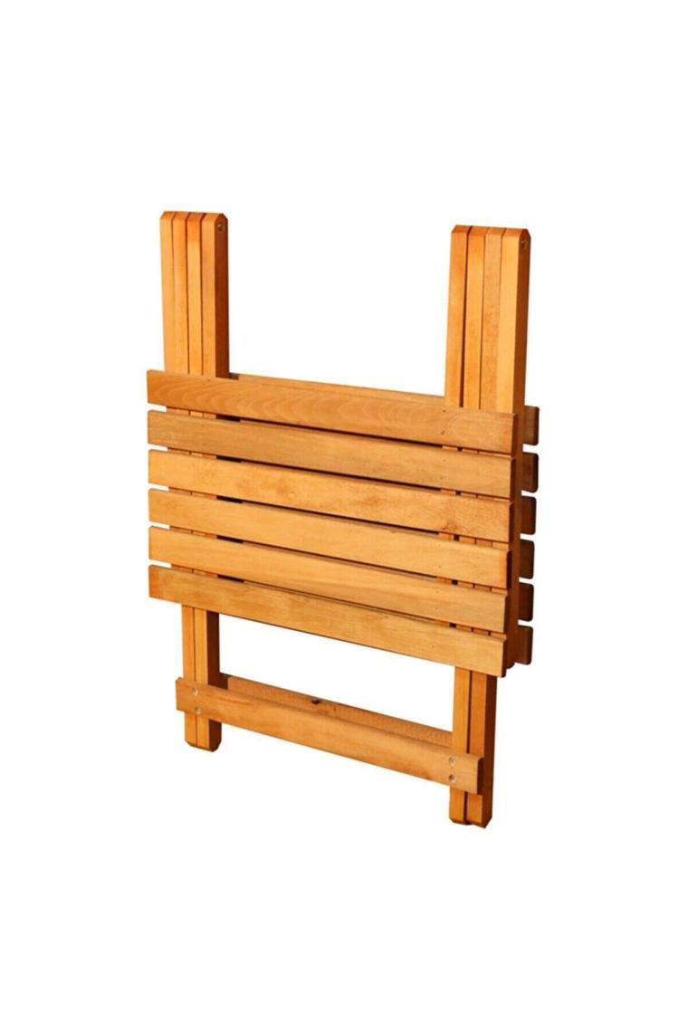 Mavi Trend Dekoratif Ahşap Katlanır Masa Piknik Balkon Masası 70 x 60 cm