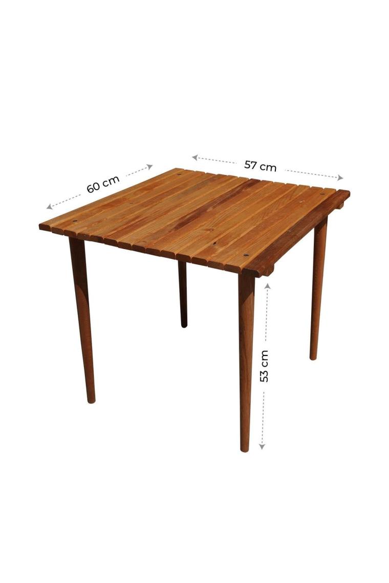 Mavi Trend Ahşap Katlanır Rulo Masa Kamp Outdoor Bahçe Araç Araba Masası Çantalı 60X57