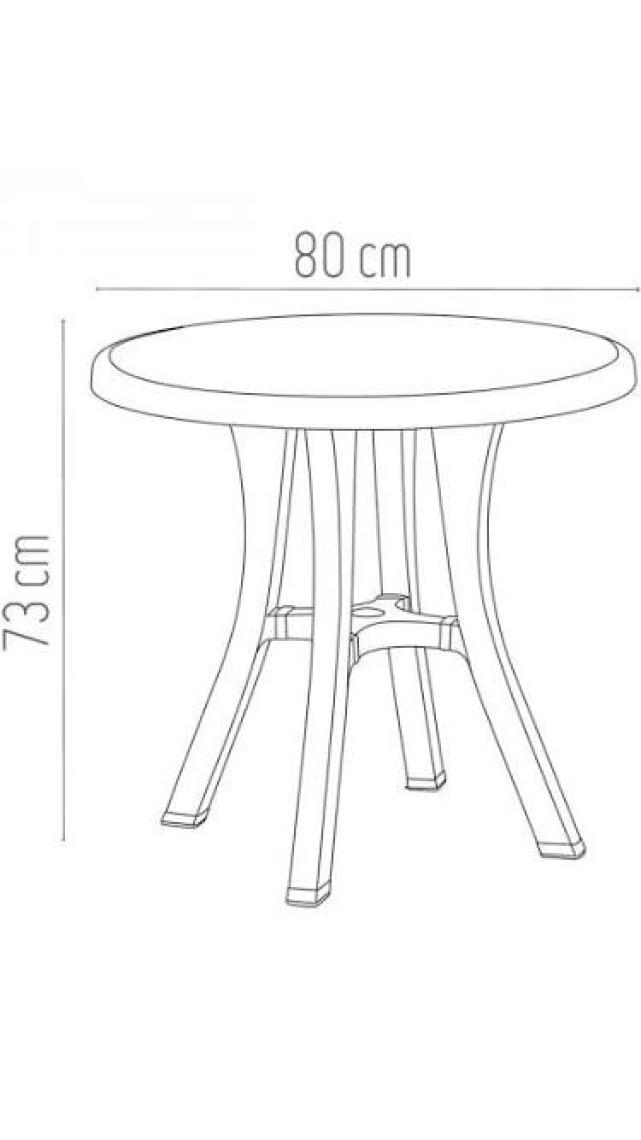 Holiday Royal  Rattan Desenli 80CM Masa
