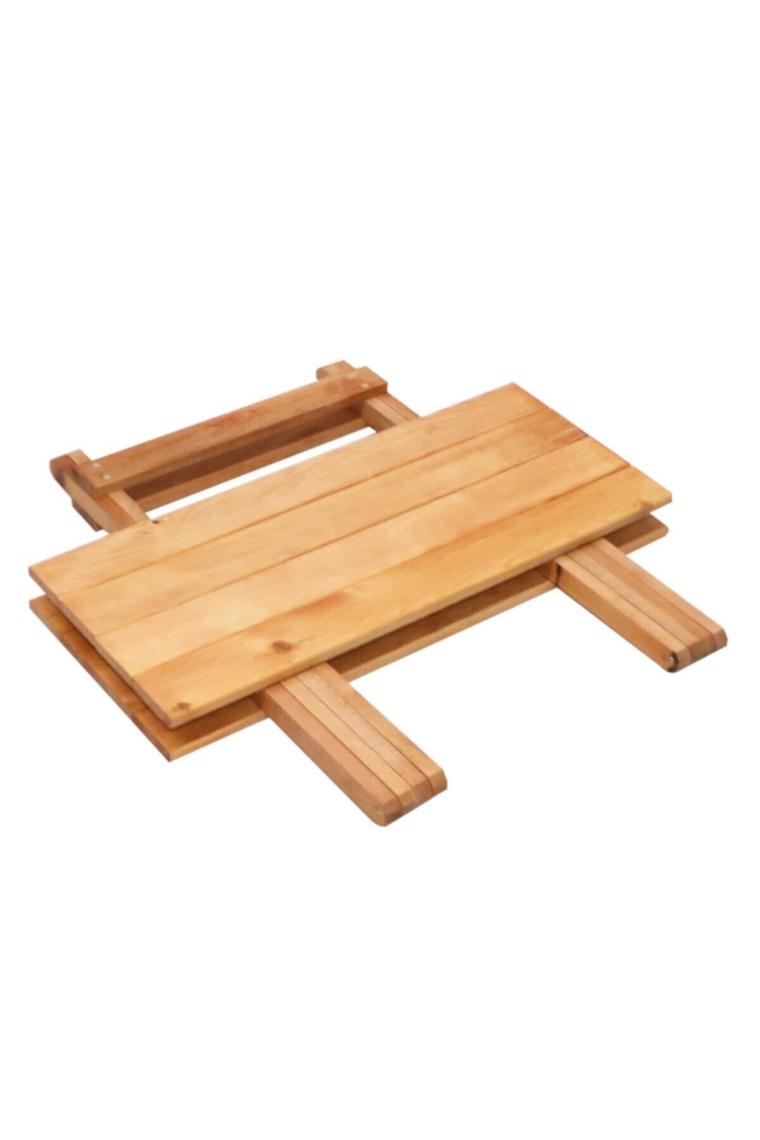 Dekoratif Ahşap Katlanır Masa Piknik Balkon Masası 70cm X 60cm