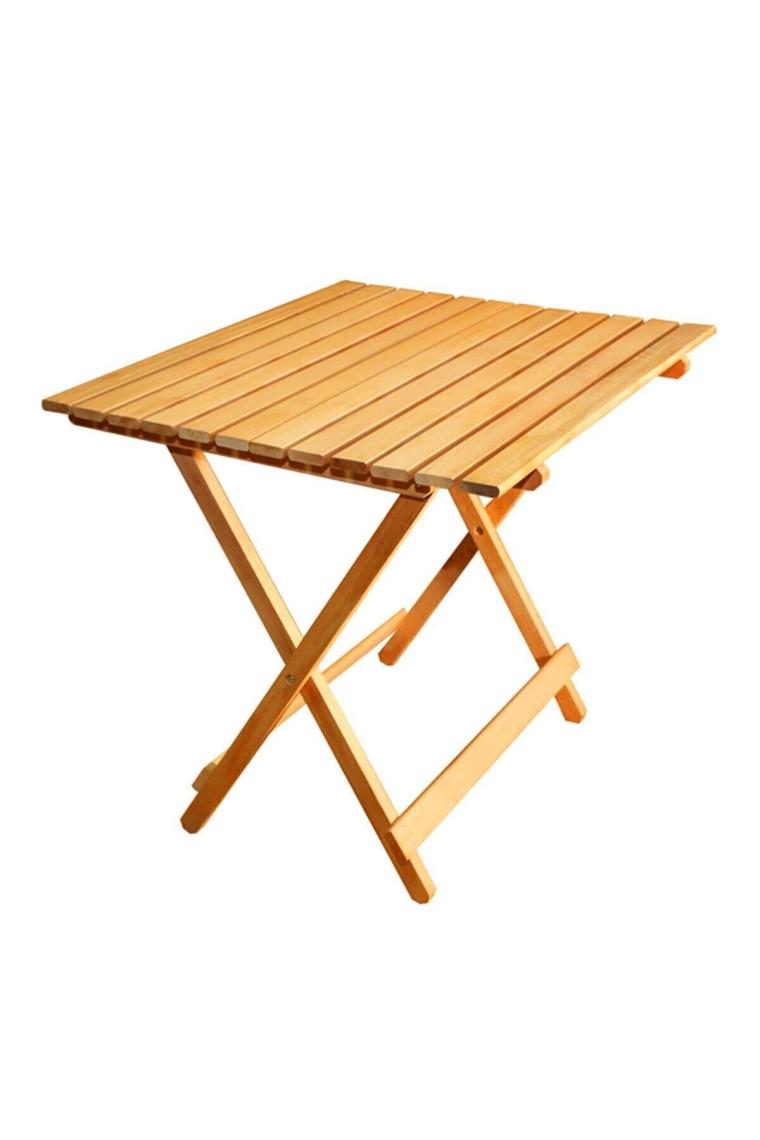 Dekoratif Ahşap Katlanır Masa Piknik Balkon Masası 70cm X 60cm