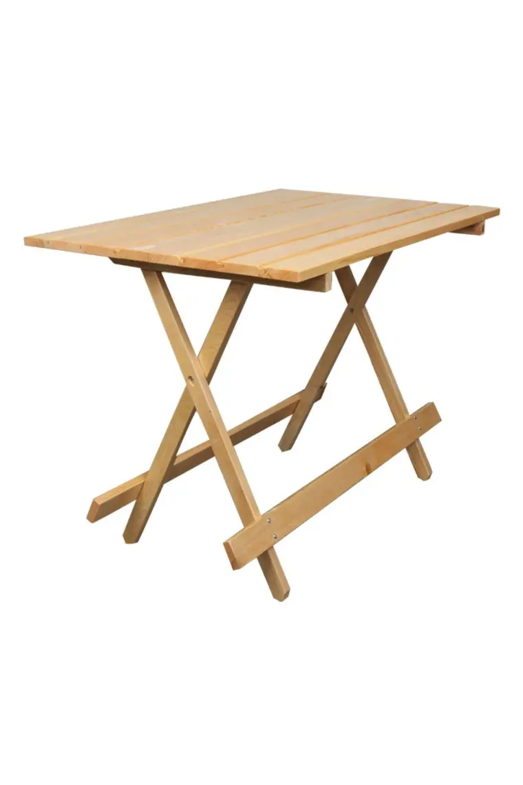 Katlanır piknik masası Doğal çam ağacı 60x90 Cm