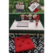 Yüceer Home Pratik Katlanır Taşınabilir Metal Ayaklı Balkon Masası Bahçe Masası Yemek Masası Çalışma Masası