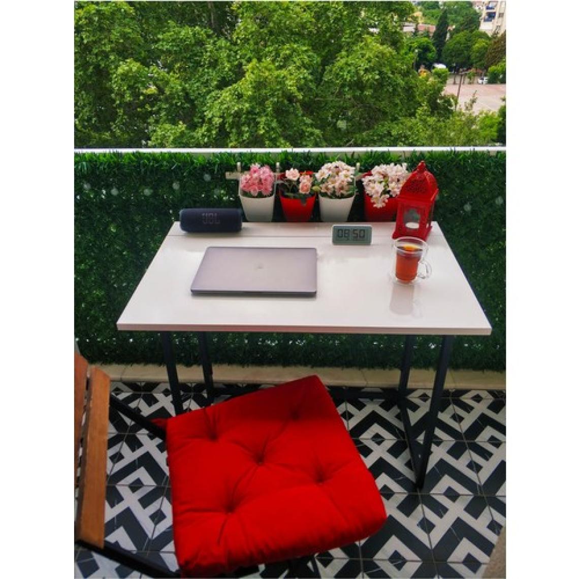 Yüceer Home Pratik Katlanır Taşınabilir Metal Ayaklı Balkon Masası Bahçe Masası Yemek Masası Çalışma Masası
