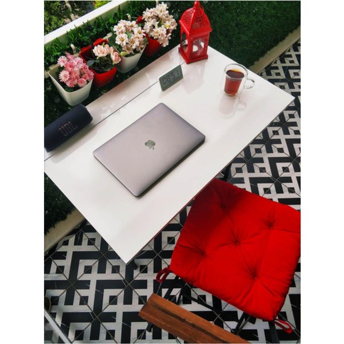 Yüceer Home Pratik Katlanır Taşınabilir Metal Ayaklı Balkon Masası Bahçe Masası Yemek Masası Çalışma Masası