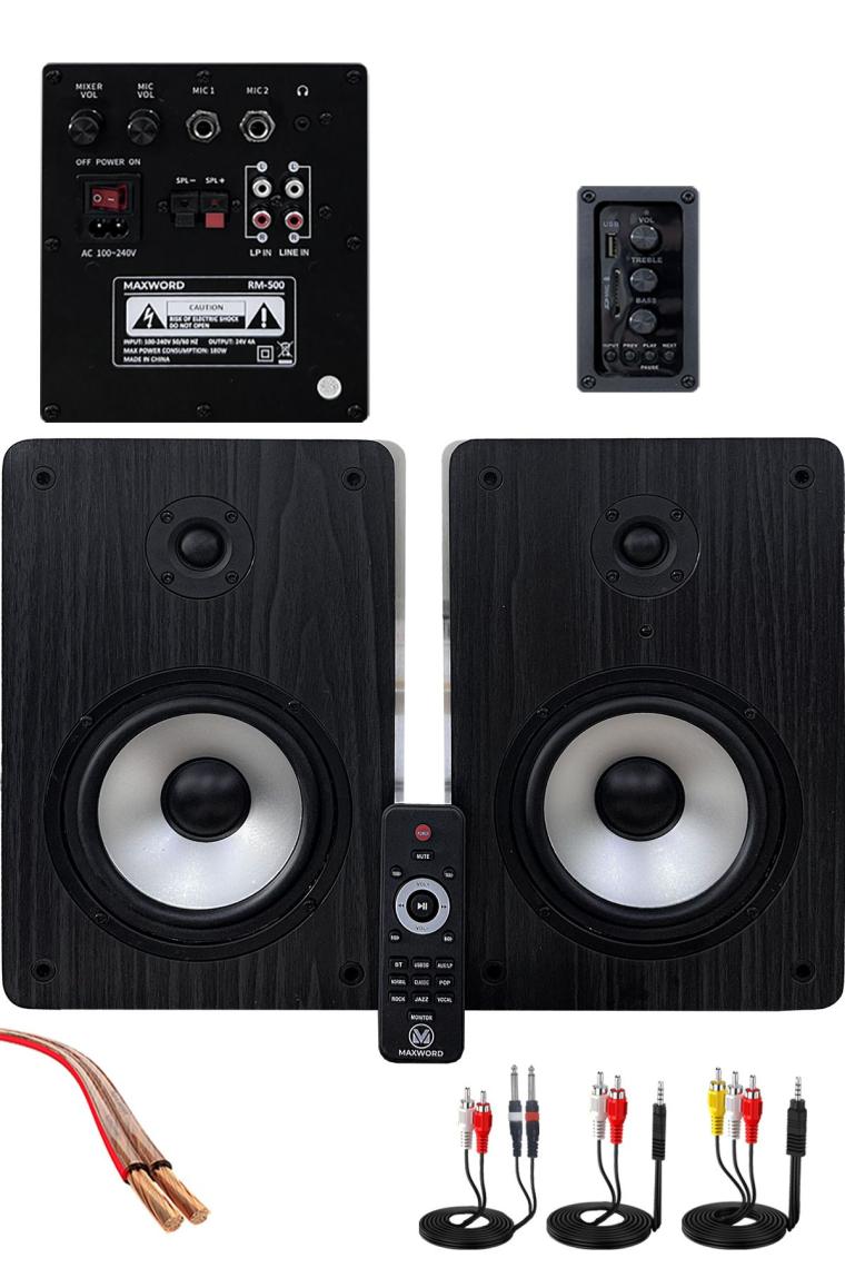 RM-500 Aktif Stüdyo Referans Monitörü 5 İNÇ ÇİFT Bluetooth USB 180 Watt