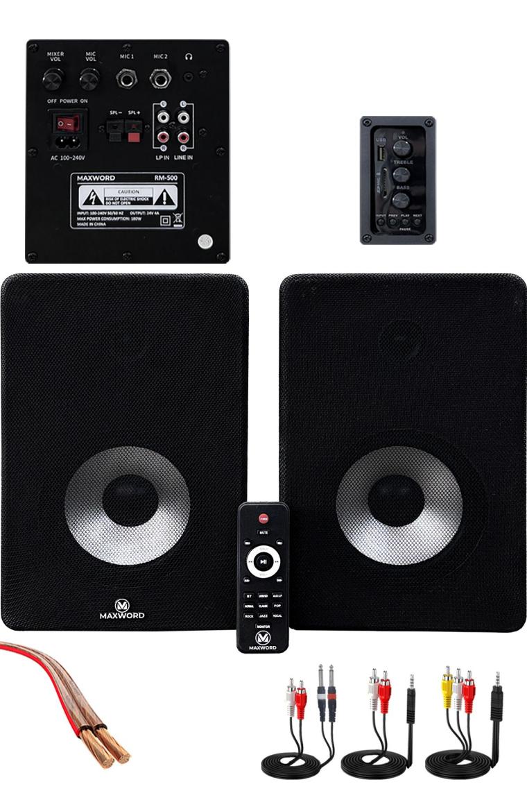RM-500 Aktif Stüdyo Referans Monitörü 5 İNÇ ÇİFT Bluetooth USB 180 Watt