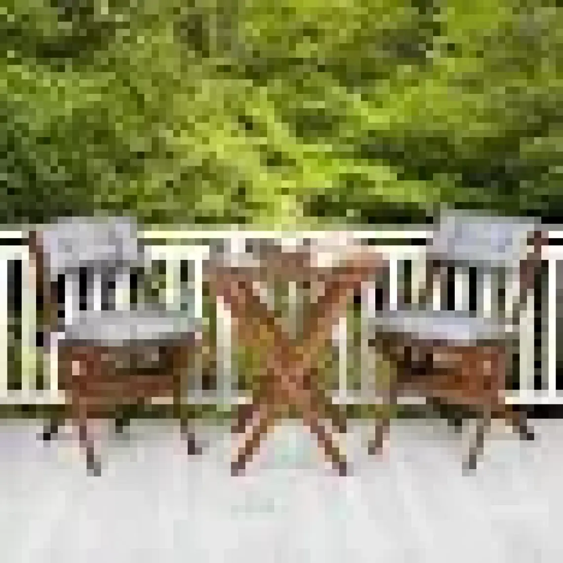 Bysay Ahşap Katlanır Minderli 3 Lü Bistro Set Mutfak Balkon Bahçe Masa Sandalye Seti (Ceviz-Gri)