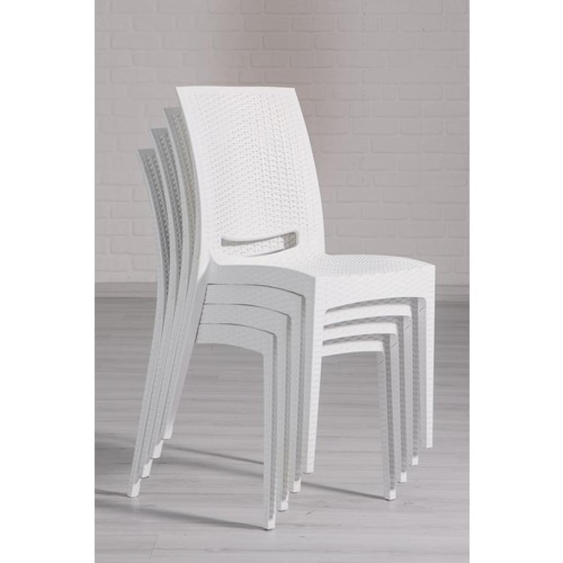 Mobetto Rattan Large Bahçe&balkon Masa Takımı  Beyaz