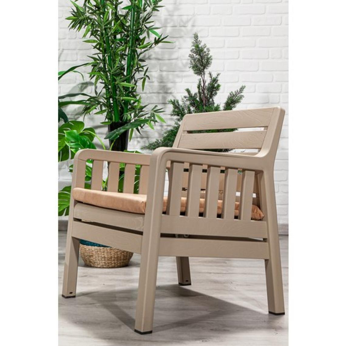 Mobetto Lara 1+1+S Bahçe Takımı Balkon - Bahçe - Teras Mobilyası / Cappucino