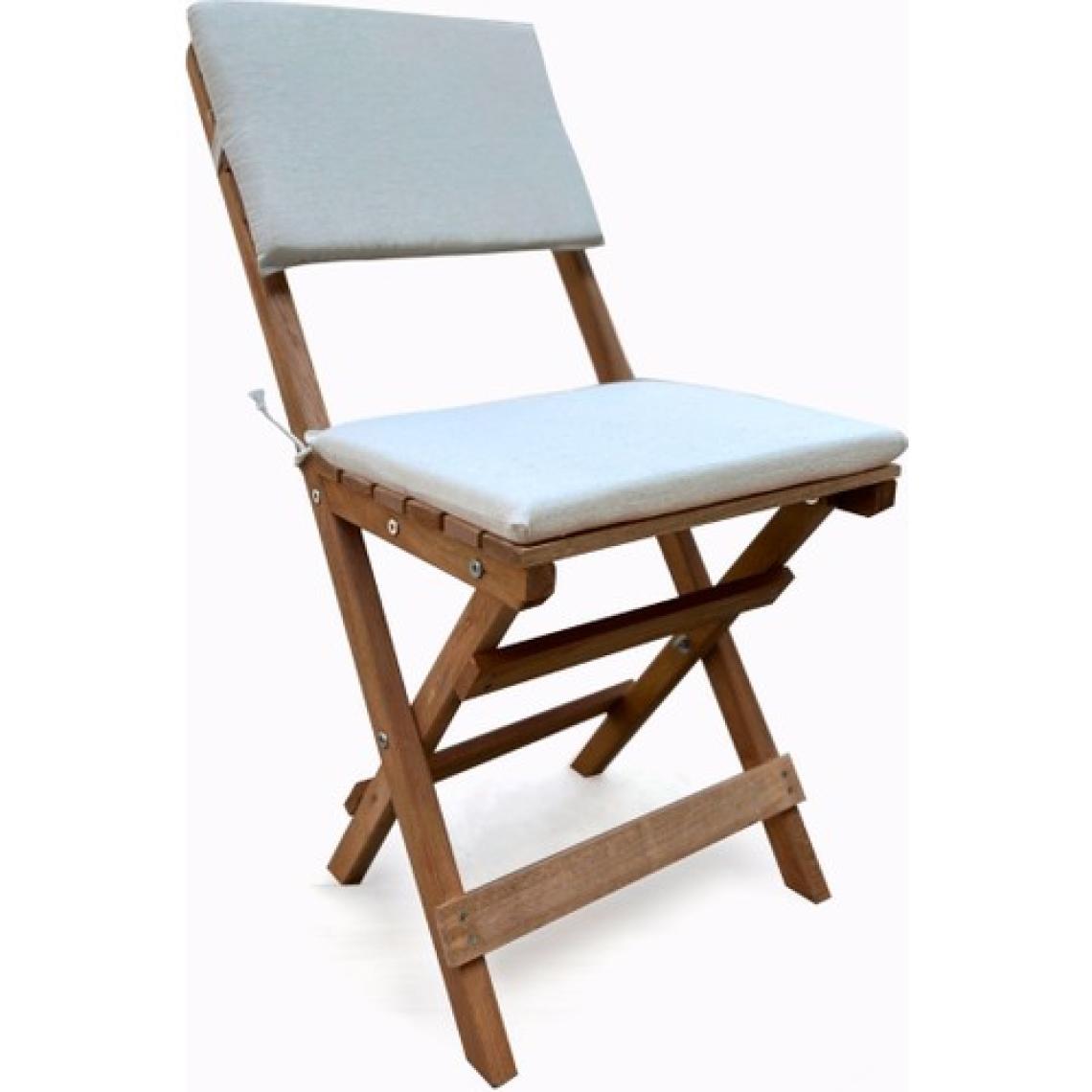 Evvon Ahşap Katlanır Bistro Set 4lü Minderli Balkon Bahçe Mobilyası