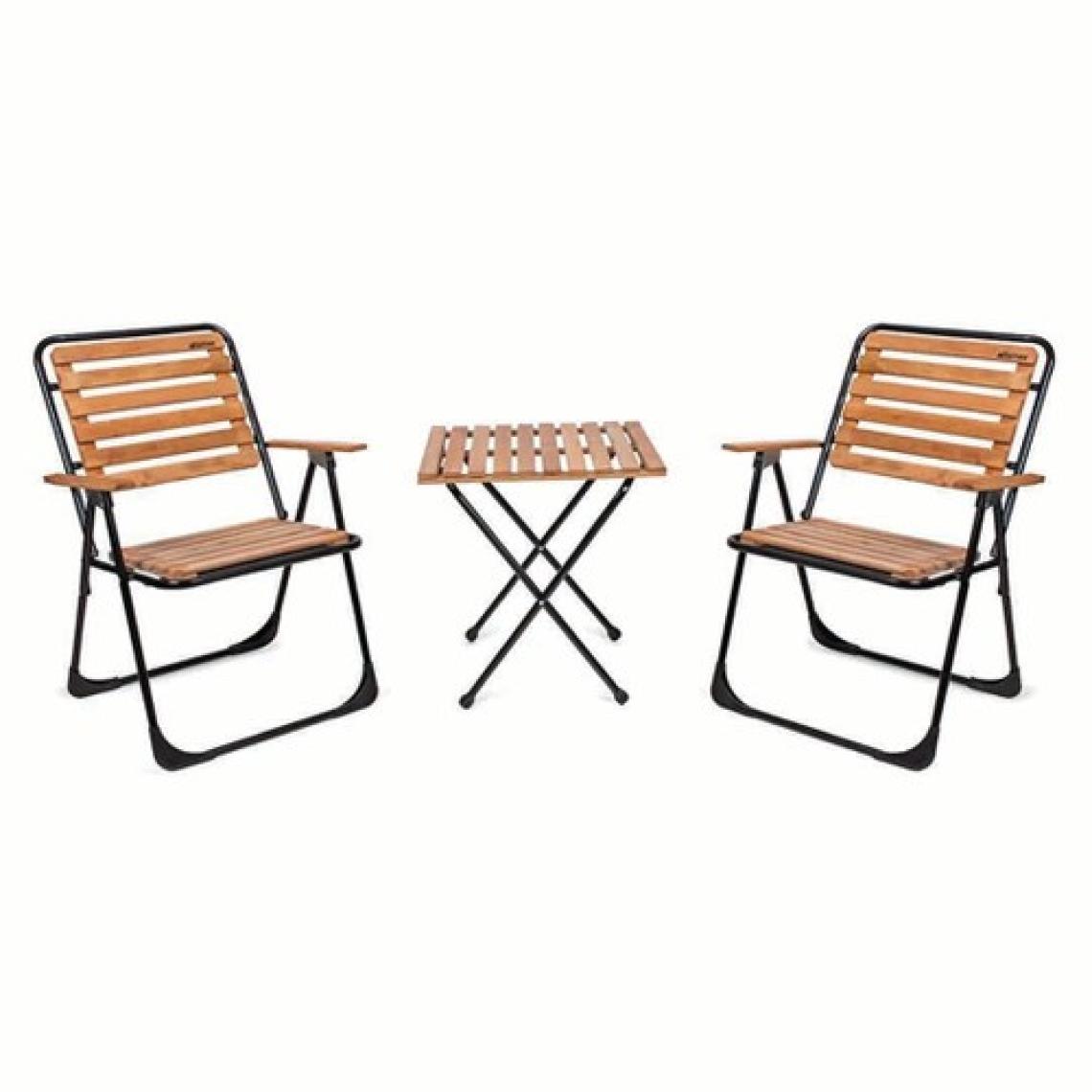 Evvon Metal İskeletli Bistro Set - Natürel