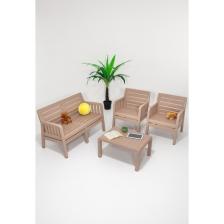 Mobetto Lara Mindersiz / 2 1 1 S Bahçe Takımı Balkon - Bahçe - Teras Mobilyası / Cappucino