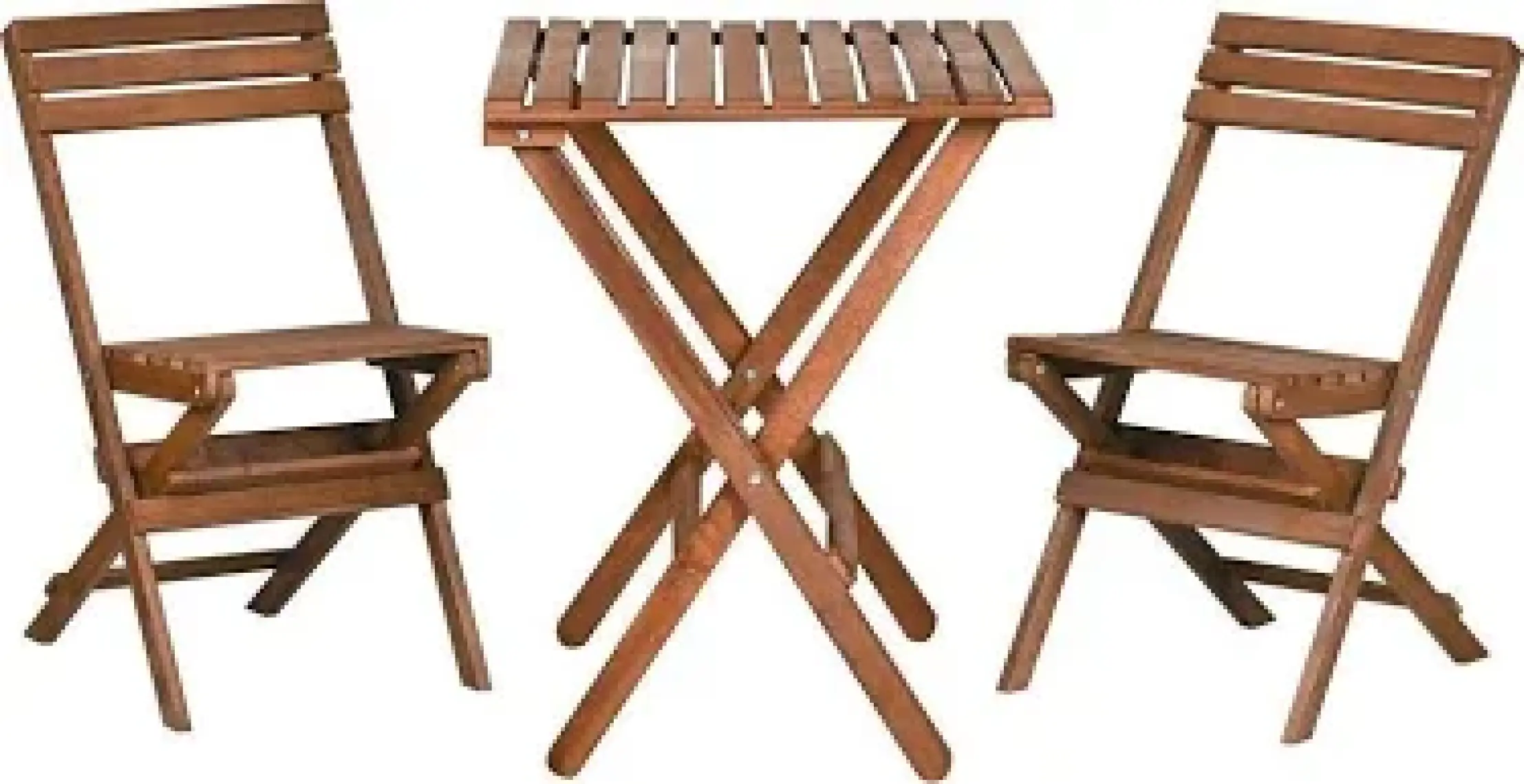 Bysay Ahşap Katlanır 3 Lü Bistro Set Mutfak Balkon Bahçe Teras Masa Sandalye Seti (Ceviz Renk)