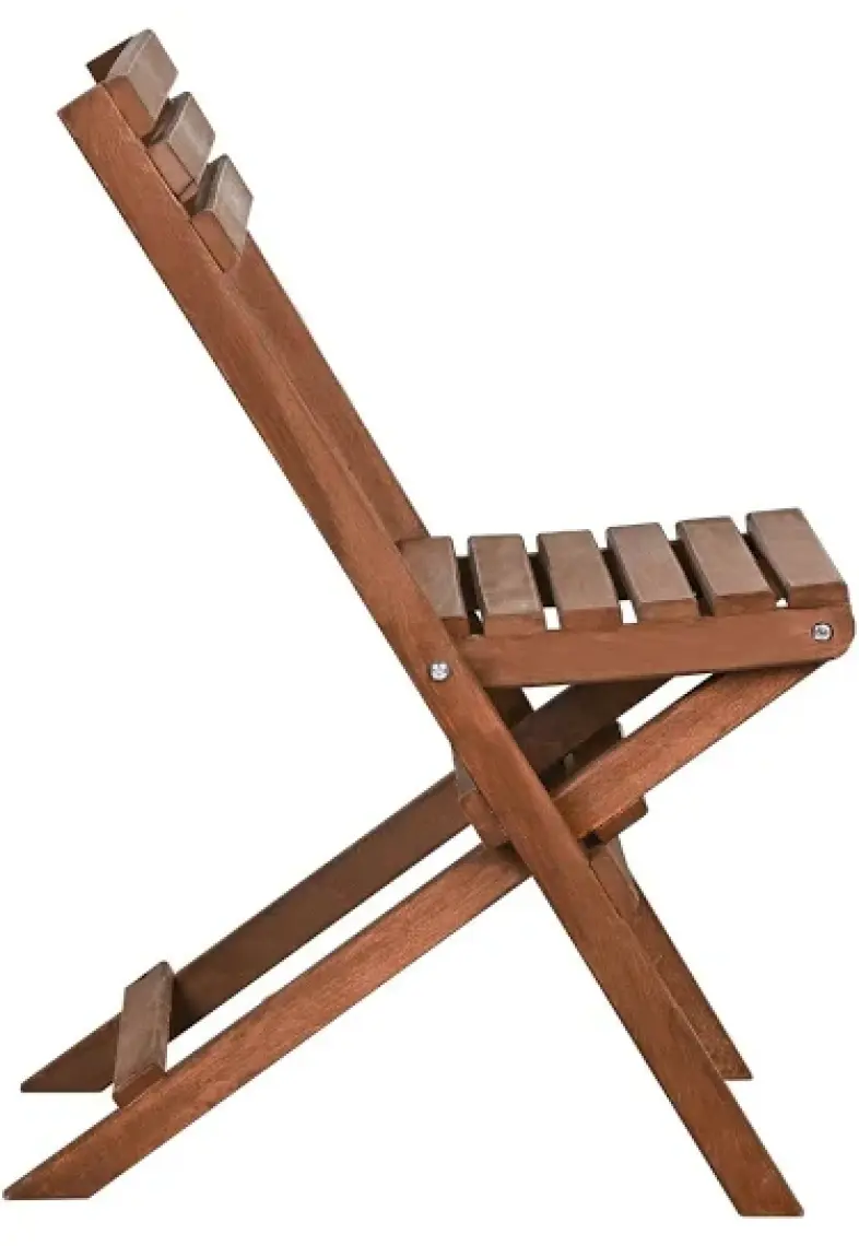 Bysay Ahşap Katlanır 3 Lü Bistro Set Mutfak Balkon Bahçe Teras Masa Sandalye Seti (Ceviz Renk)