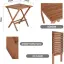 Bysay Ahşap Katlanır 3 Lü Bistro Set Mutfak Balkon Bahçe Teras Masa Sandalye Seti (Ceviz Renk)