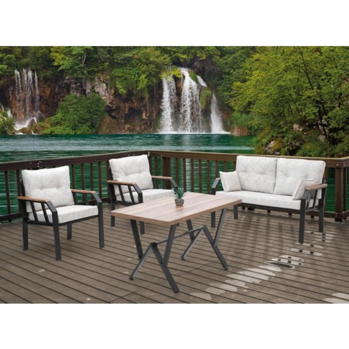 NERGİZ 2 1 1 MASA BAHÇE BALKON MOBİLYASI,KREM