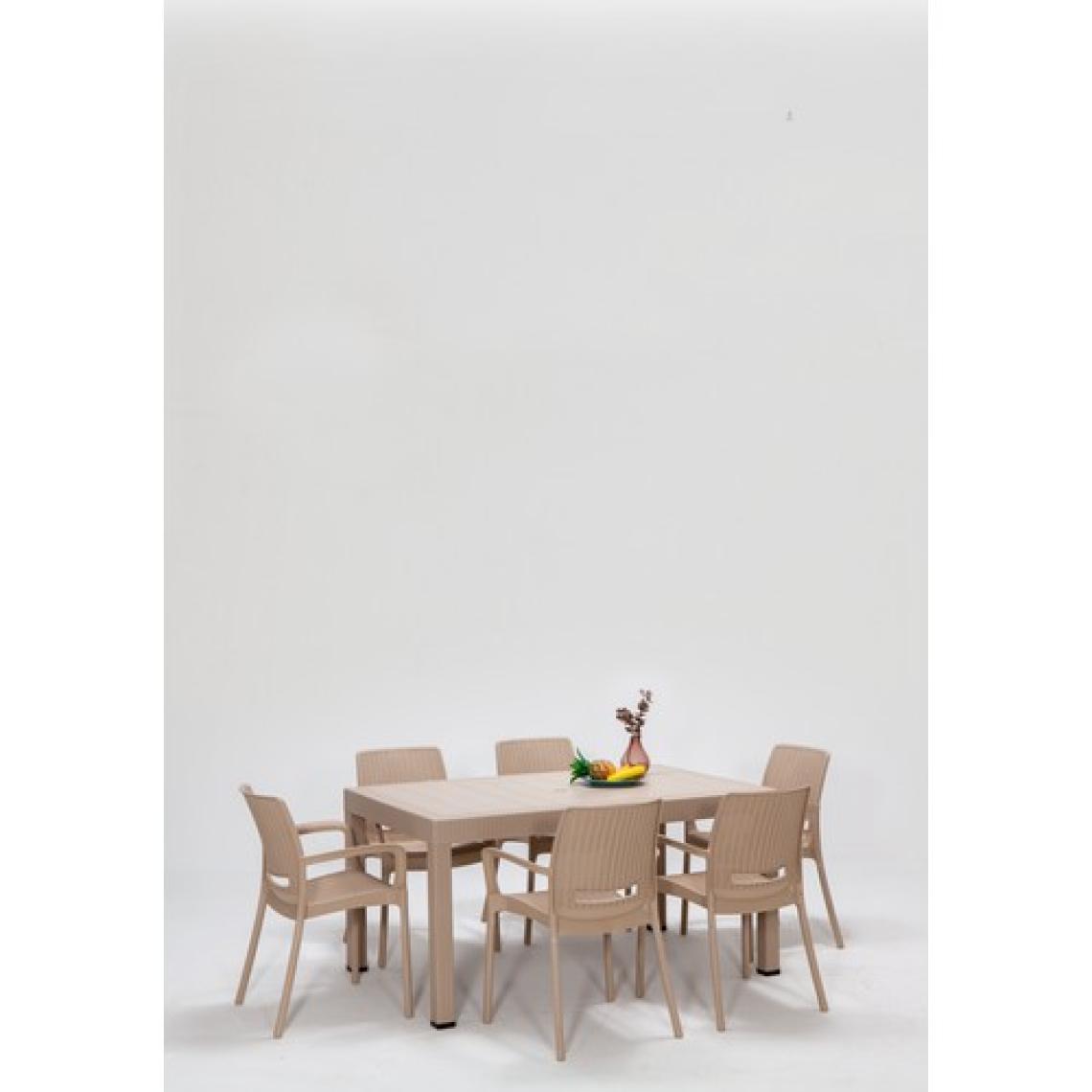 Mobetto Rattan Large Lüx Masa Takımı  Cappucino