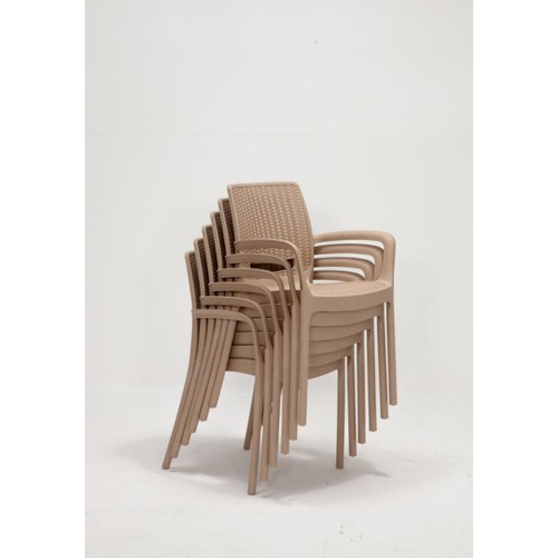 Mobetto Rattan Large Lüx Masa Takımı  Cappucino