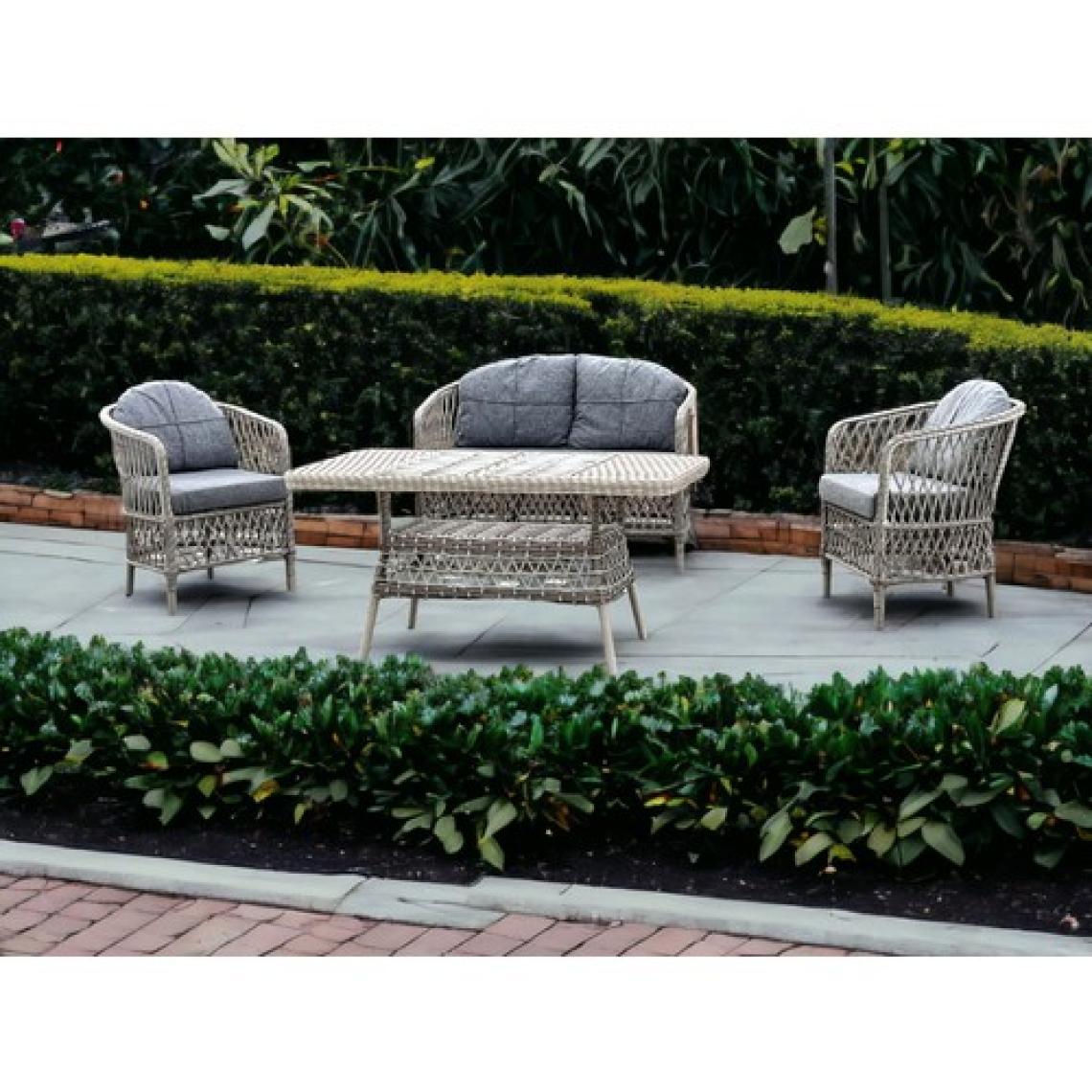 Tu Tienda Tire Rattan 2+1+1+Masa Bahçe Takımı,kayrak Gri