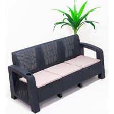 ModaLife Olimpos 3'lü Koltuk Balkon&teras Bahçe Mobilyası / Antrasit