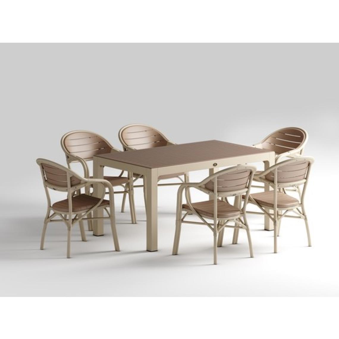 Novussi Bamboo 6'Lı Camlı Set Cappucino - Çöl Kahvesi